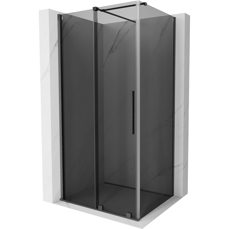 Mexen Velar Sliding Shower Enclosure 90 x 120 cm, Graphite, Brushed Gun Gray - 871-090-120-41-66