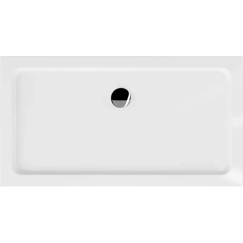 Mexen Flat rectangular slim shower tray 120 x 70 cm, white, chrome siphon - 40107012
