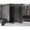 Mexen Velar sliding shower cabin 140 x 75 cm, graphite, brushed gun gray - 871-140-075-41-66
