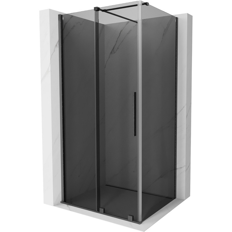 Mexen Velar sliding shower cabin 140 x 90 cm, graphite, brushed gun gray - 871-140-090-41-66