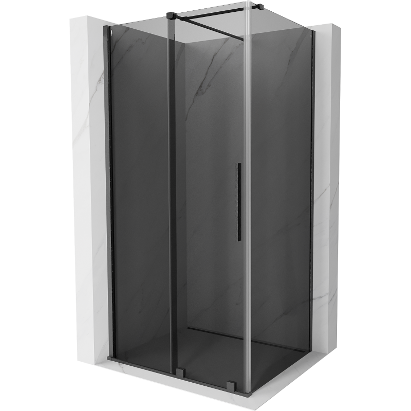 Mexen Velar sliding shower enclosure 140 x 90 cm, graphite, brushed gun gray - 871-140-090-41-66