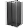 Mexen Velar sliding shower cabin 140 x 90 cm, graphite, brushed gun gray - 871-140-090-41-66