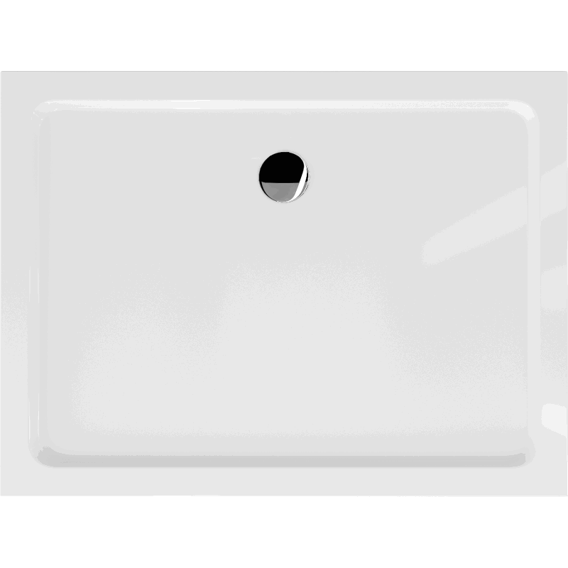 Mexen Flat rectangular slim shower tray 130 x 100 cm, white, chrome siphon - 40101013