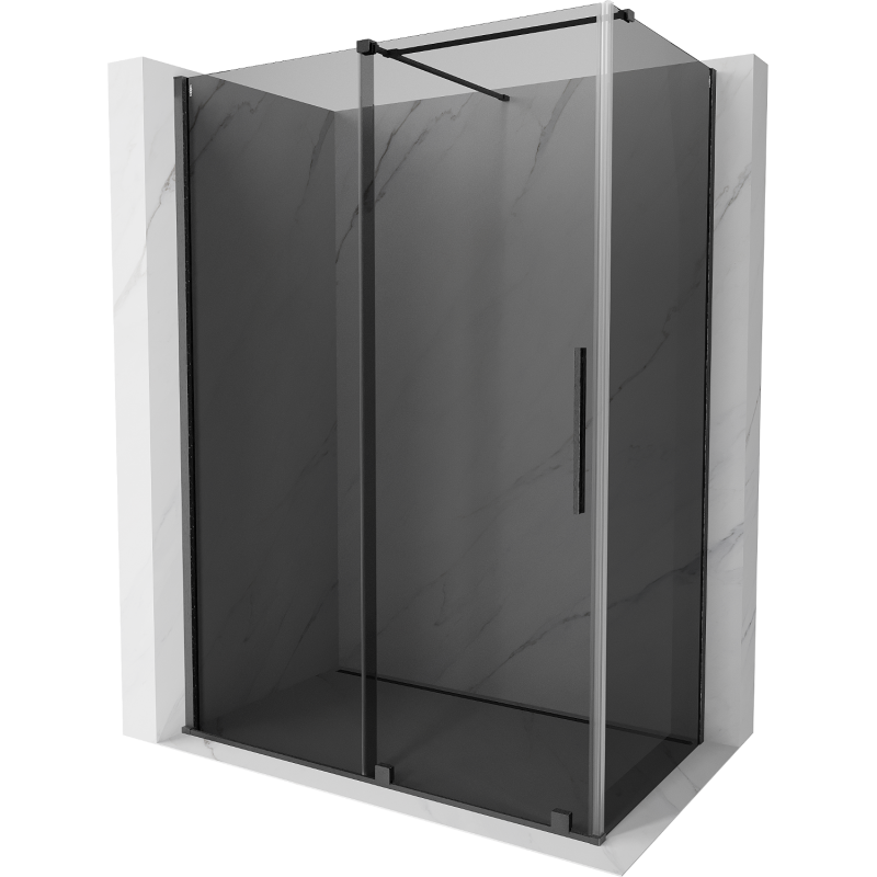 Mexen Velar sliding shower enclosure 150 x 70 cm, graphite, brushed gun grey - 871-150-070-41-66