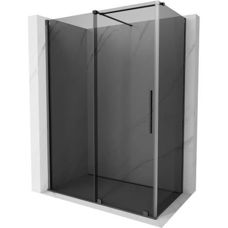 Mexen Velar sliding shower enclosure 150 x 70 cm, graphite, brushed gun grey - 871-150-070-41-66