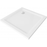 Mexen Flat slim square shower tray 100 x 100 cm, White, chrome siphon - 40101010