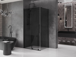Mexen Velar sliding shower enclosure 130 x 100 cm, graphite, black - 871-130-100-41-70
