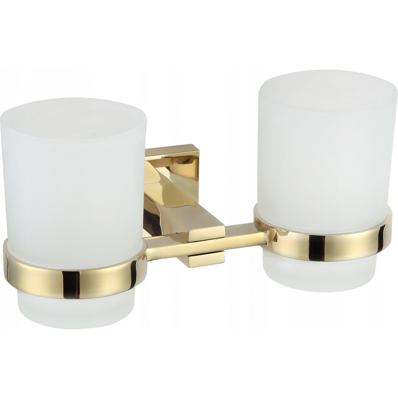 Mexen Vane double toothbrush holder, gold - 7020952-50