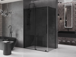 Mexen Velar sliding shower cabin 130 x 70 cm, graphite, black - 871-130-070-41-70