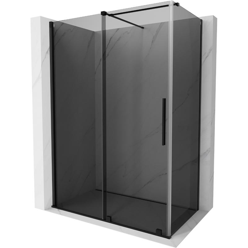 Mexen Velar sliding shower cabin 140 x 75 cm, graphite, black - 871-140-075-41-70