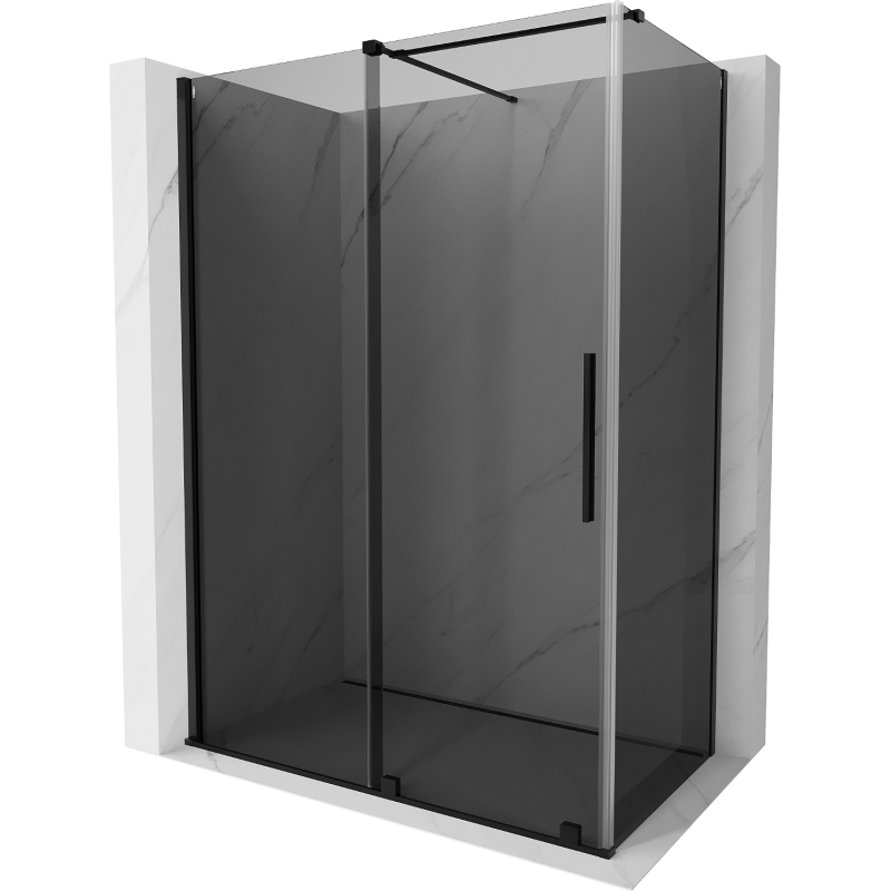 Mexen Velar Sliding Shower Enclosure 140 x 75 cm, Graphite, Black - 871-140-075-41-70