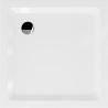 Mexen Flat slim square shower tray 80 x 80 cm, White, chrome siphon - 40108080