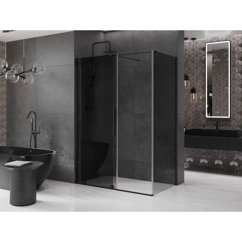 Mexen Velar Sliding Shower Cabin 150 x 75 cm, Graphite, Black - 871-150-075-41-70