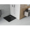 Mexen Flat square shower tray slim 80 x 80 cm, black, chrome siphon - 40708080