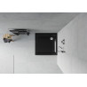 Mexen Flat square shower tray slim 80 x 80 cm, black, chrome siphon - 40708080