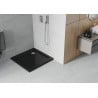 Mexen Flat square shower tray slim 90 x 90 cm, black, chrome siphon - 40709090