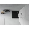 Mexen Flat square shower tray slim 90 x 90 cm, black, chrome siphon - 40709090