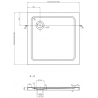 Mexen Flat slim square shower tray 90 x 90 cm, Black, chrome siphon - 40709090