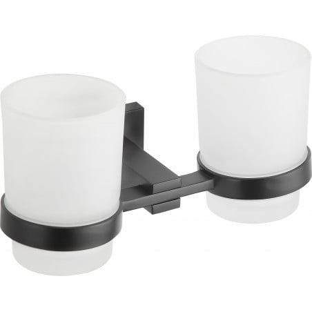 Mexen Vane double toothbrush holder, black - 7020952-70