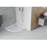 Mexen Flat semi-circular slim shower tray 70 x 70 cm, white, chrome siphon - 41107070