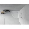 Mexen Flat semi-circular slim shower tray 70 x 70 cm, white, chrome siphon - 41107070