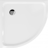Mexen Flat semi-circular slim shower tray 70 x 70 cm, white, chrome siphon - 41107070