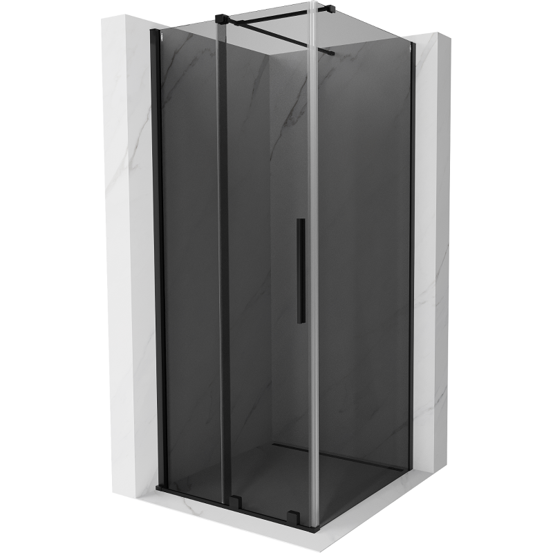 Mexen Velar 90 x 90 cm Sliding Shower Enclosure, Graphite, Black - 871-090-090-41-70