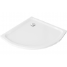 Mexen Flat semi-circular slim shower tray 80 x 80 cm, white, chrome siphon - 41108080
