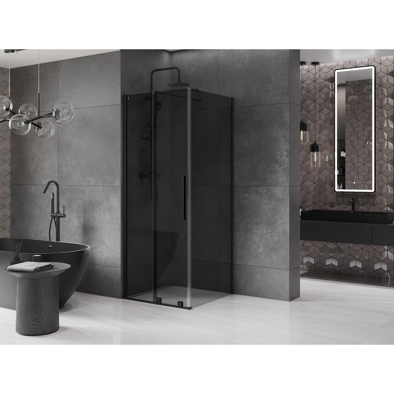 Mexen Velar sliding shower enclosure 100 x 100 cm, graphite, black - 871-100-100-41-70