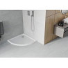 Mexen Flat semi-circular slim shower tray 80 x 80 cm, white, chrome siphon - 41108080