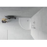 Mexen Flat semi-circular slim shower tray 80 x 80 cm, white, chrome siphon - 41108080