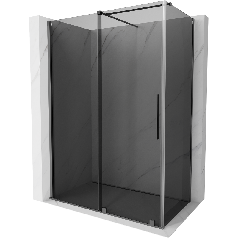 Mexen Velar sliding shower enclosure 140 x 70 cm, graphite, gun metal - 871-140-070-41-95