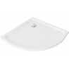 Mexen Flat Slim Semi-Circular Shower Tray 90 x 90 cm, White, Chrome Waste - 41109090