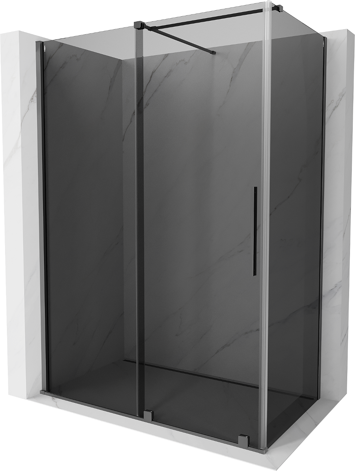 Mexen Velar sliding shower enclosure 140 x 75 cm, graphite, gun metal - 871-140-075-41-95