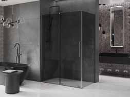 Mexen Velar Sliding Shower Enclosure 140 x 80 cm, Graphite, Gun Metal - 871-140-080-41-95