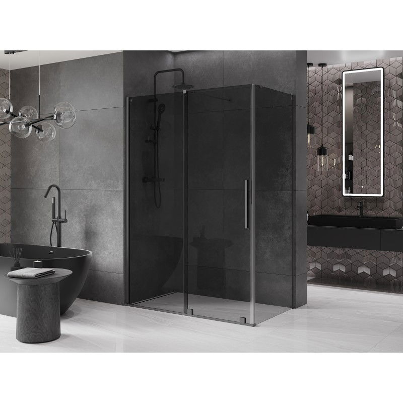 Mexen Velar sliding shower cabin 150 x 70 cm, graphite, gun metal - 871-150-070-41-95