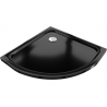 Mexen Flat semi-circular slim shower tray 70 x 70 cm, black, chrome drain - 41707070