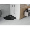 Mexen Flat semi-circular slim shower tray 70 x 70 cm, black, chrome drain - 41707070