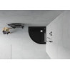Mexen Flat semi-circular slim shower tray 70 x 70 cm, black, chrome drain - 41707070