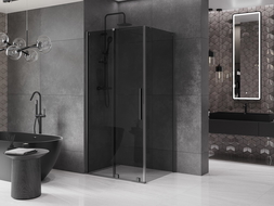 Mexen Velar Sliding Shower Enclosure 120 x 100 cm, Graphite, Gun Metal - 871-120-100-41-95