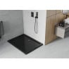 Mexen Flat slim rectangular shower tray 120 x 80 cm, Black, Black siphon - 40708012B
