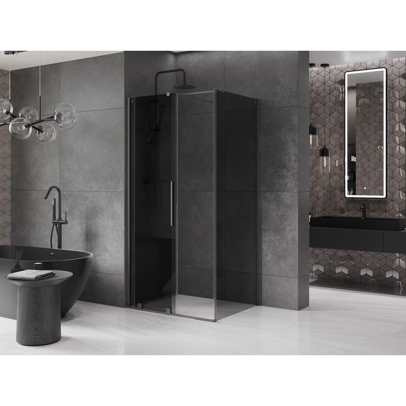 Mexen Velar sliding shower enclosure 100 x 90 cm, graphite, gun metal - 871-100-090-41-95