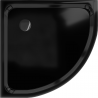 Mexen Flat Slim Semi-Circular Shower Tray 70 x 70 cm, Black, Black Syphon - 41707070B