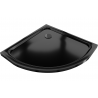 Mexen Flat semi-circular slim shower tray 70 x 70 cm, black, black siphon - 41707070B