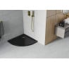 Mexen Flat semicircular slim shower tray 90 x 90 cm, black, gold siphon - 41709090G