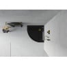 Mexen Flat semi-circular slim shower tray 90 x 90 cm, black, gold siphon - 41709090G