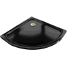 Mexen Flat semicircular slim shower tray 90 x 90 cm, black, gold siphon - 41709090G