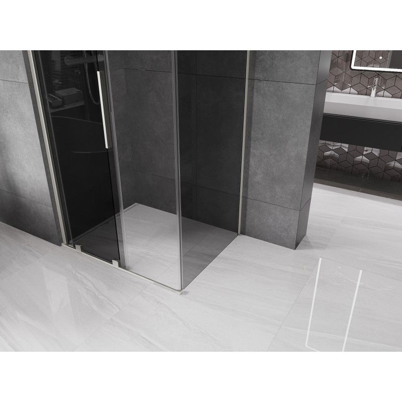Mexen Velar sliding shower cabin 90 x 100 cm, graphite, brushed nickel - 871-090-100-41-97