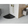 Mexen Flat half-round slim shower tray 70 x 70 cm, black, gold siphon - 41707070G