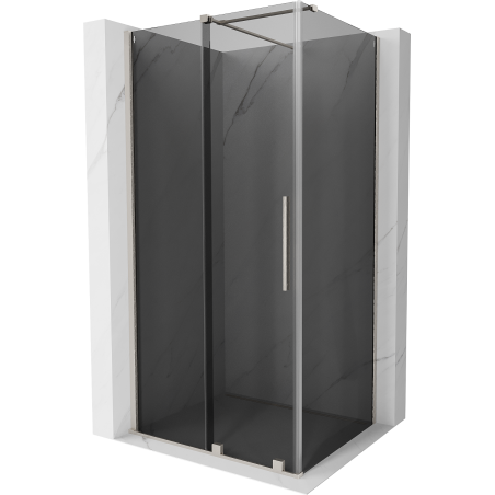 Mexen Velar Sliding Shower Enclosure 100 x 80 cm, Graphite, Brushed Nickel - 871-100-080-41-97